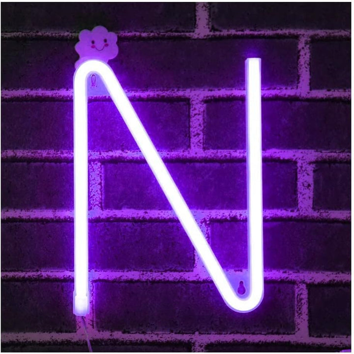 Purple Letter/Number Neon Light