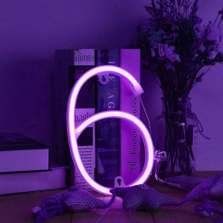 Purple Letter/Number Neon Light