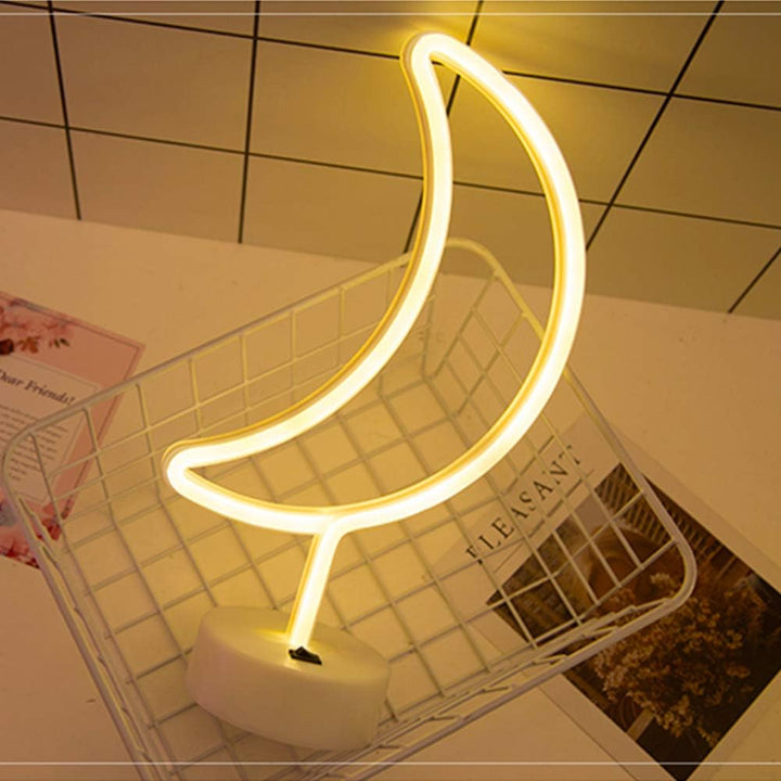 Crescent Moon Table Neon Light