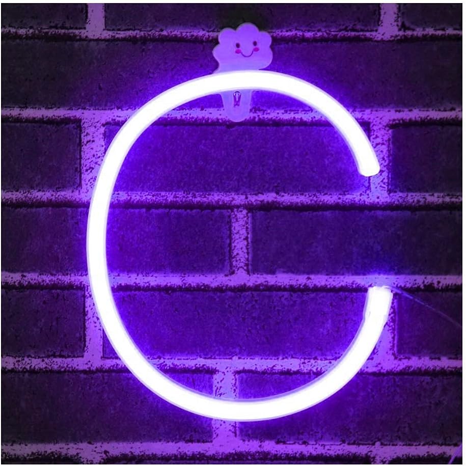 Purple Letter/Number Neon Light