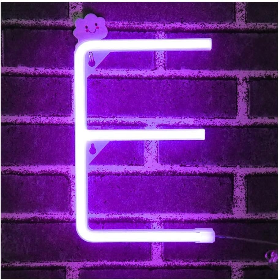 Purple Letter/Number Neon Light