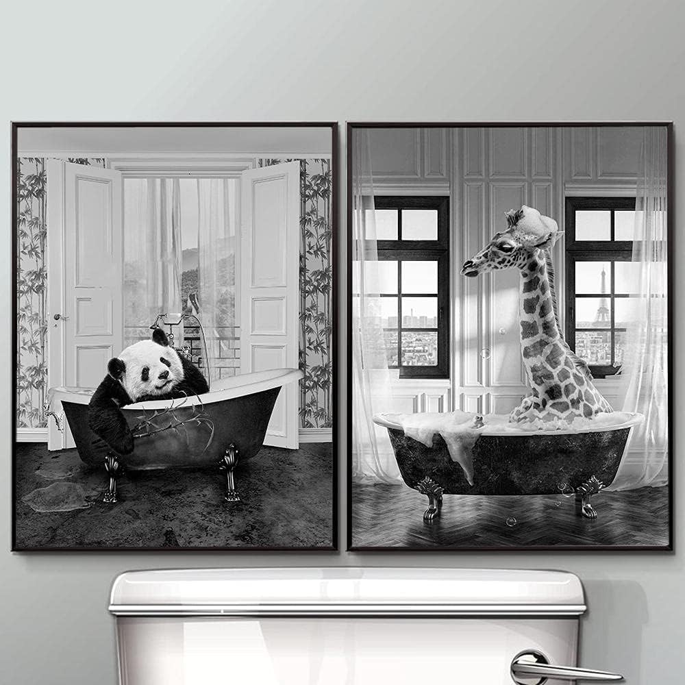 Animals In The Tub Canvas Posters