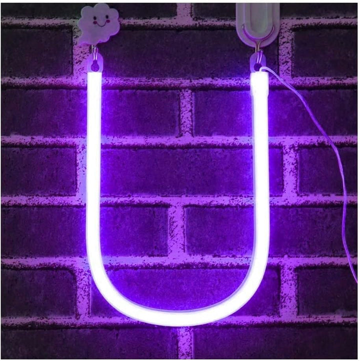 Purple Letter/Number Neon Light