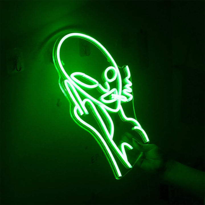 Smoking Alien Neon Light