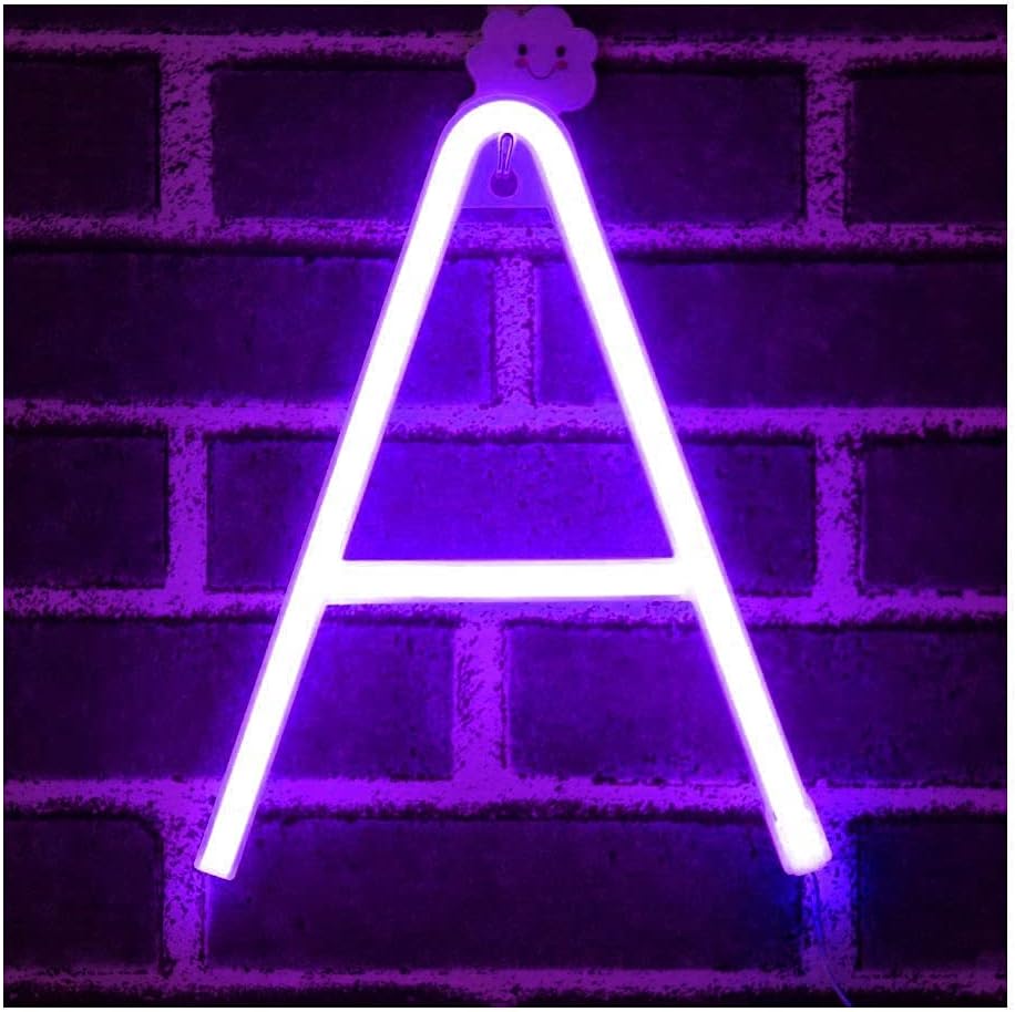 Purple Letter/Number Neon Light