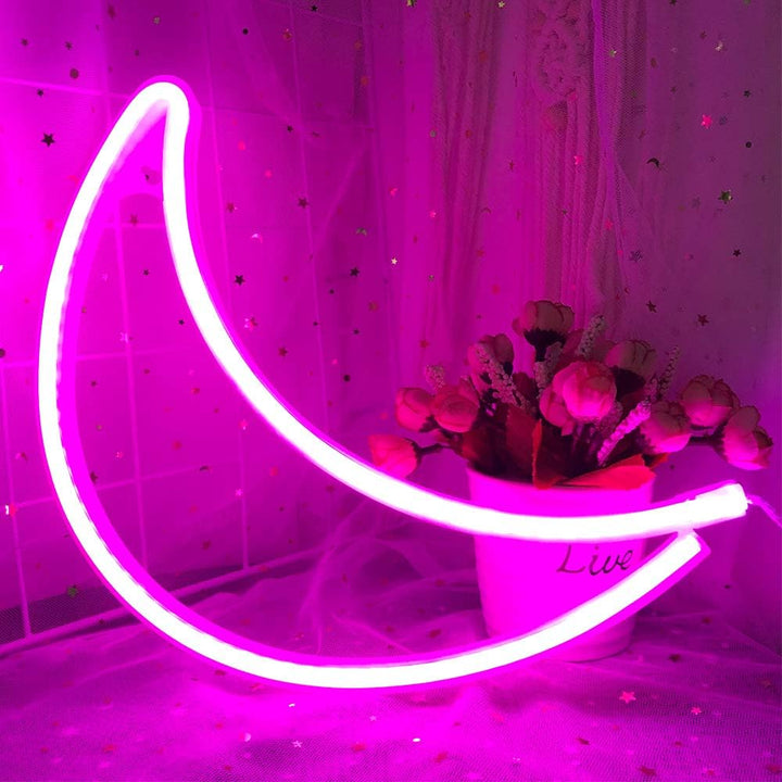 Crescent Moon Neon Light (3 Color Options)