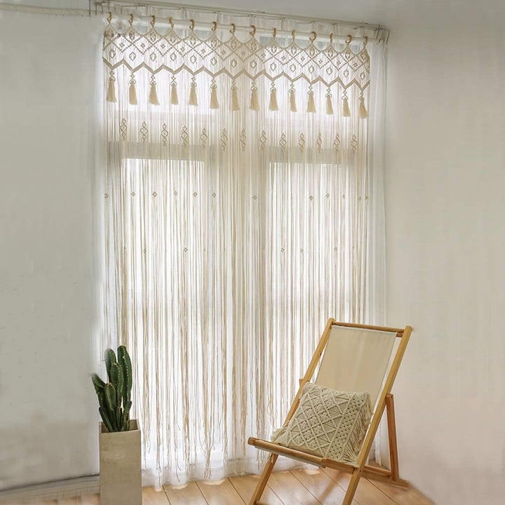 Bohemian Twist Handmade Macrame Curtain