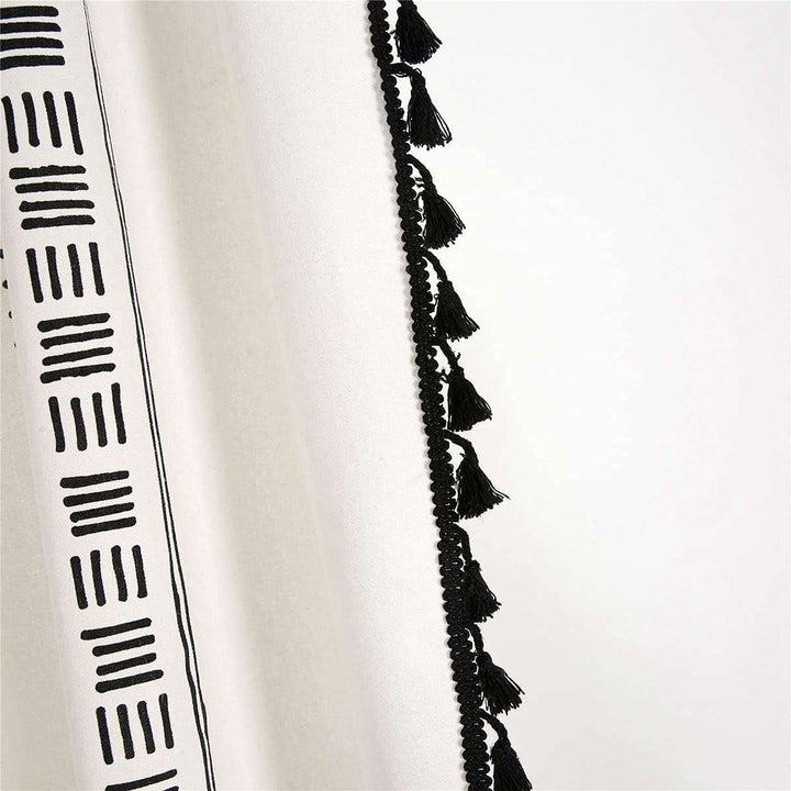 Bohemian Black Pattern Linen Curtain