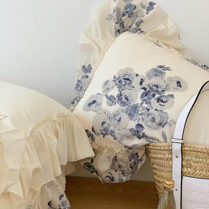 Flower Ink French Ruffles Bedding Set