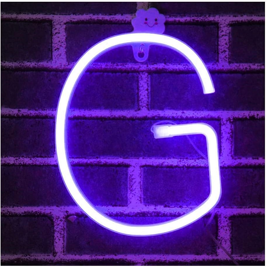 Purple Letter/Number Neon Light