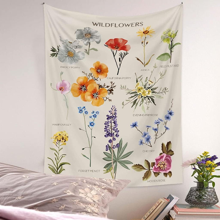 Botanical Wildflowers Tapestry