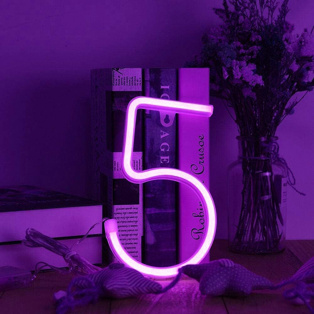 Purple Letter/Number Neon Light