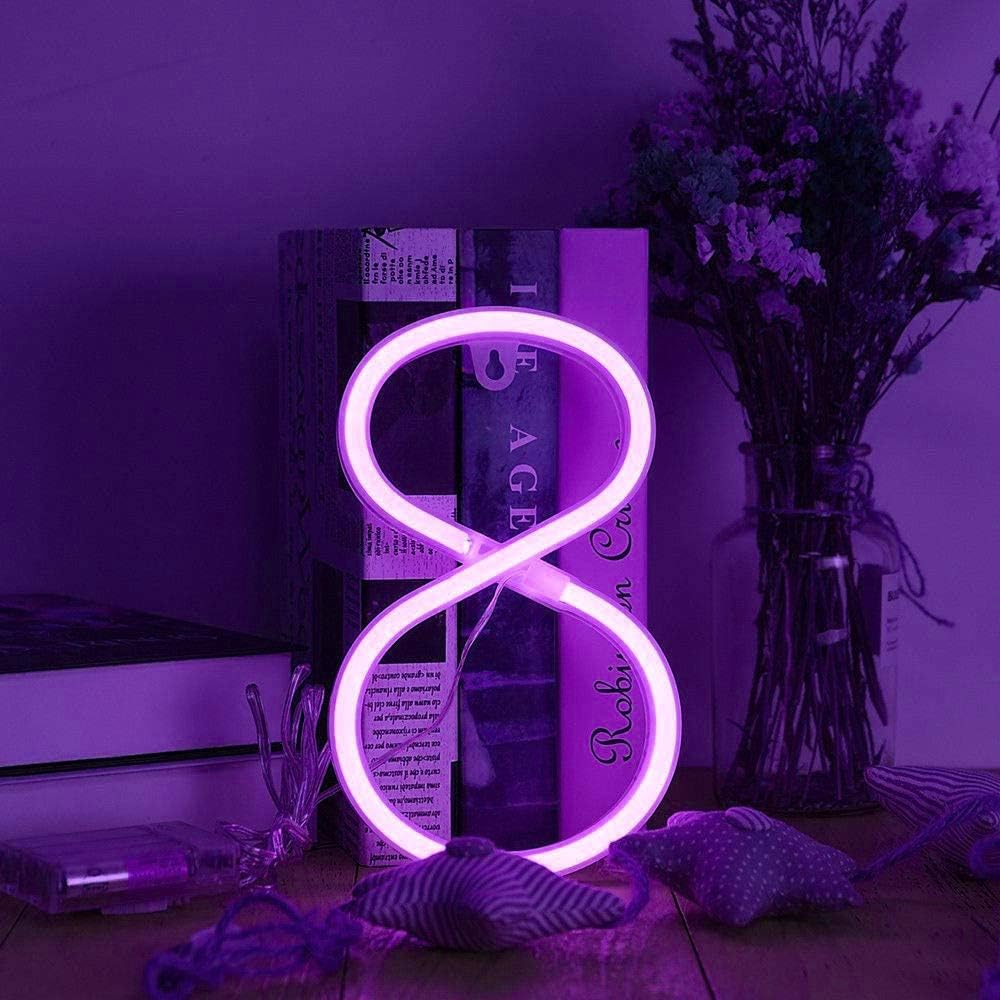 Purple Letter/Number Neon Light