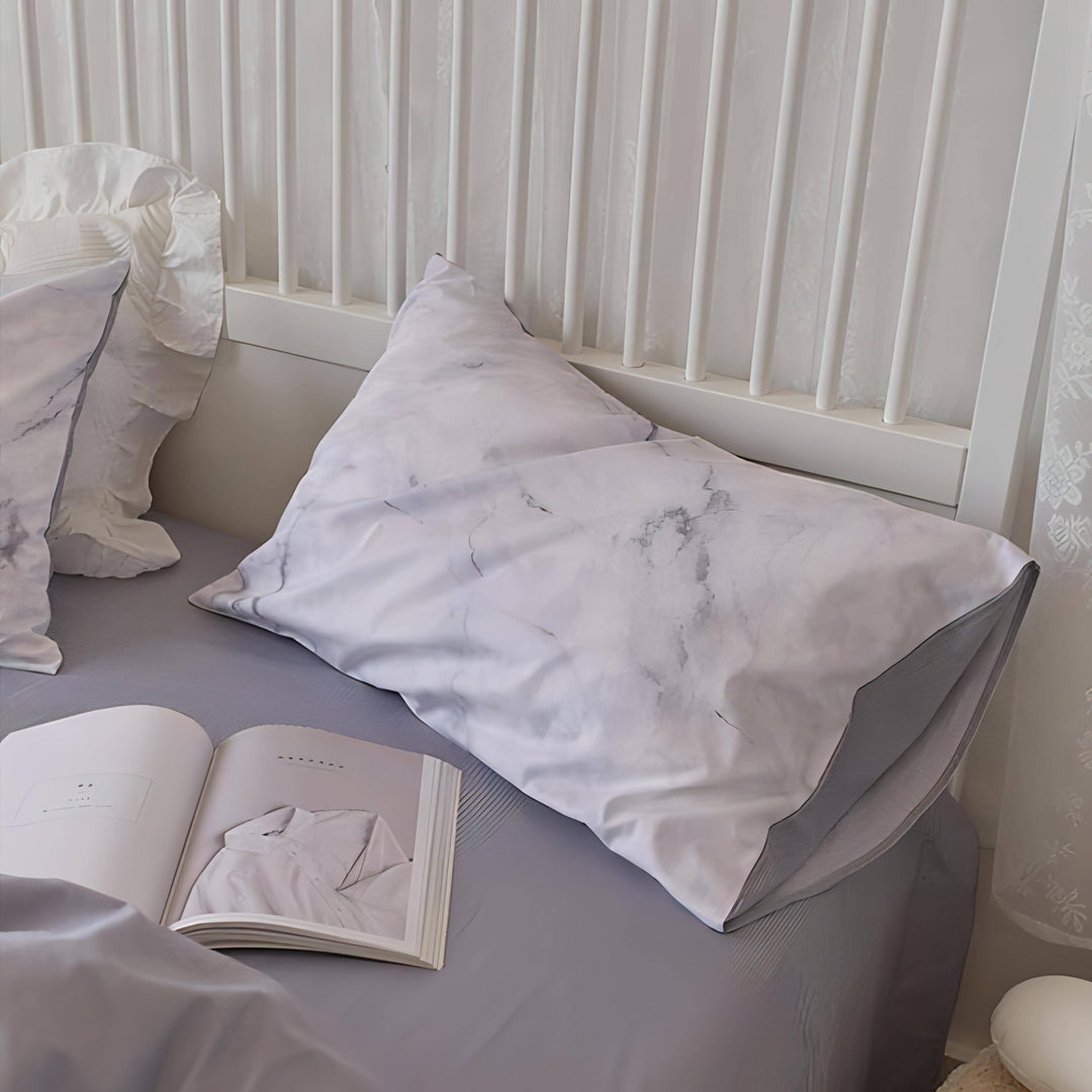 Purple Marble Bedding Set