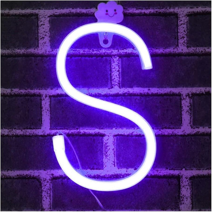 Purple Letter/Number Neon Light