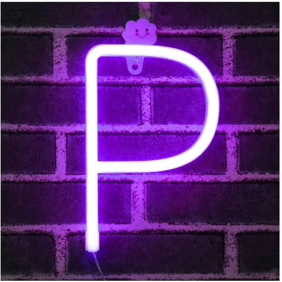 Purple Letter/Number Neon Light