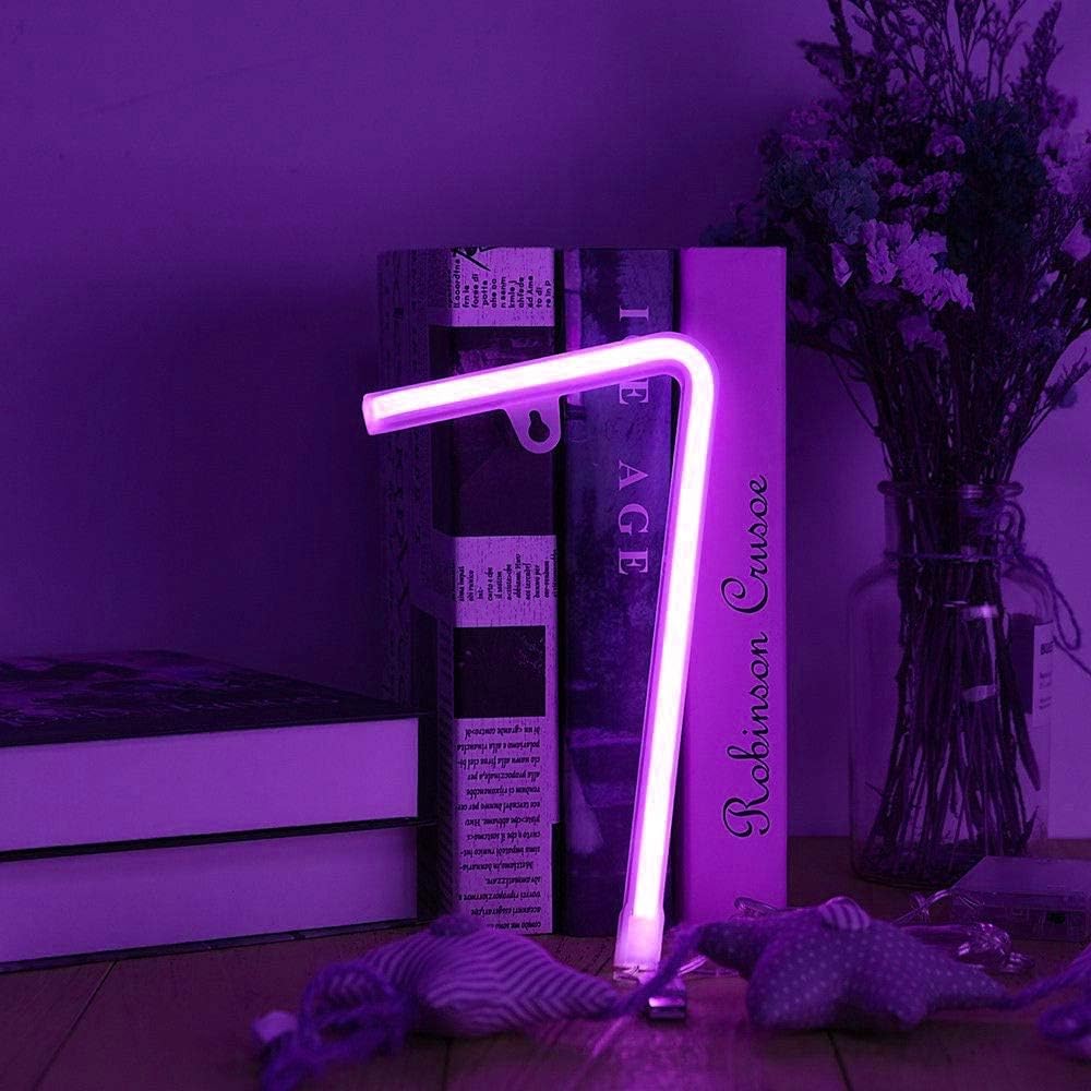 Purple Letter/Number Neon Light