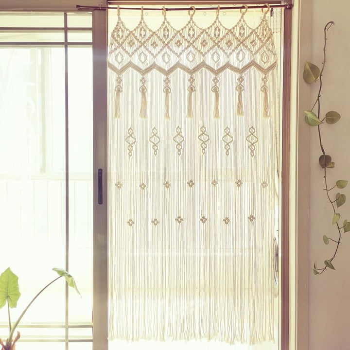 Bohemian Twist Handmade Macrame Curtain