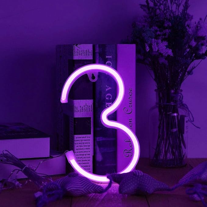 Purple Letter/Number Neon Light