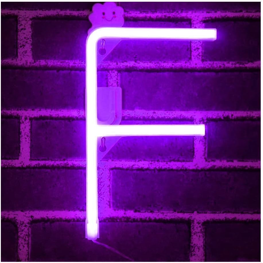 Purple Letter/Number Neon Light