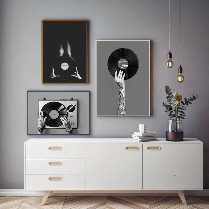 Black & White Vinyl Canvas Posters