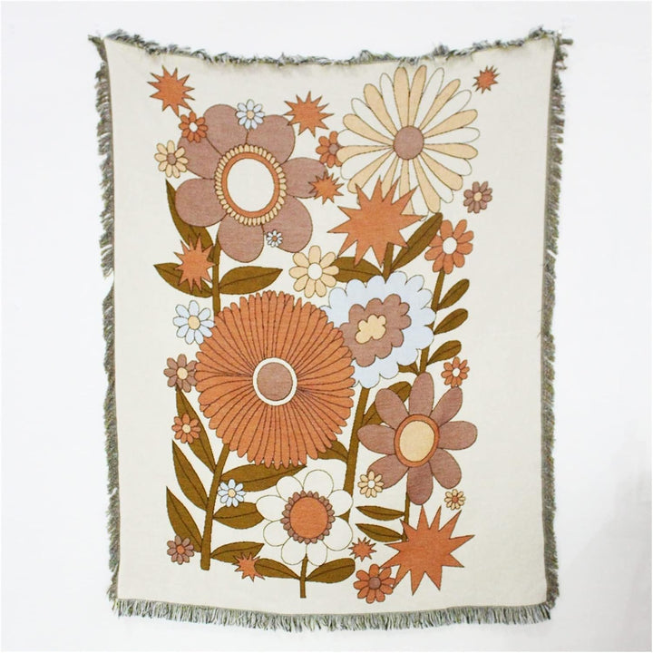 Flower Power Woven Blanket