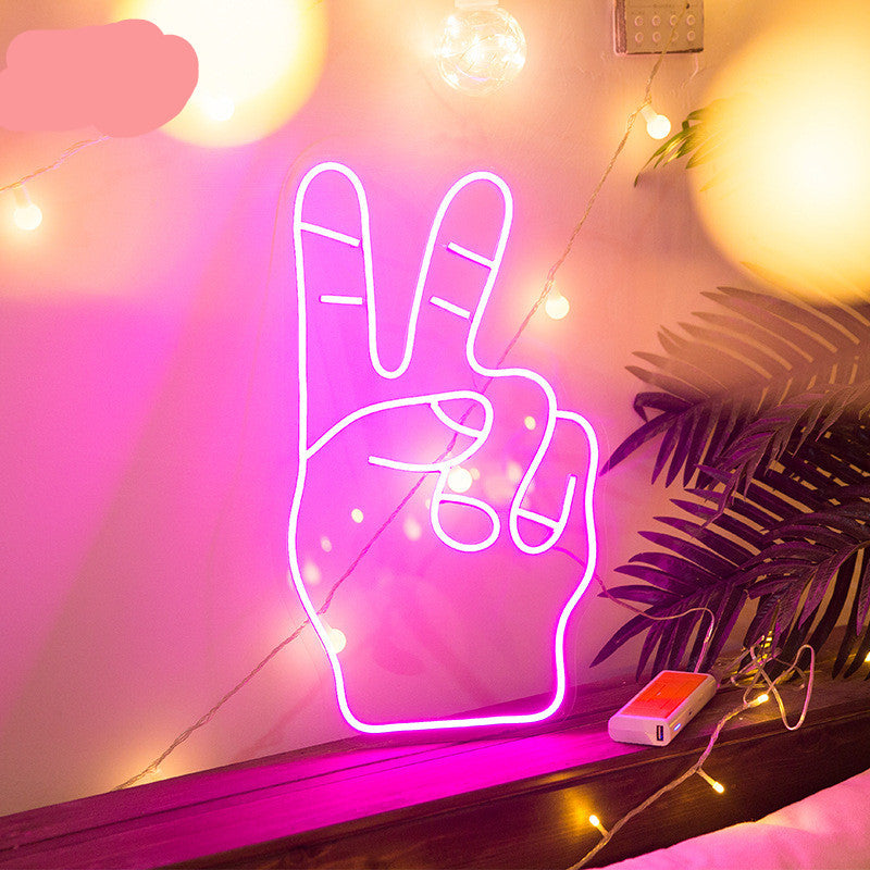 Pink Peace Out Neon Sign