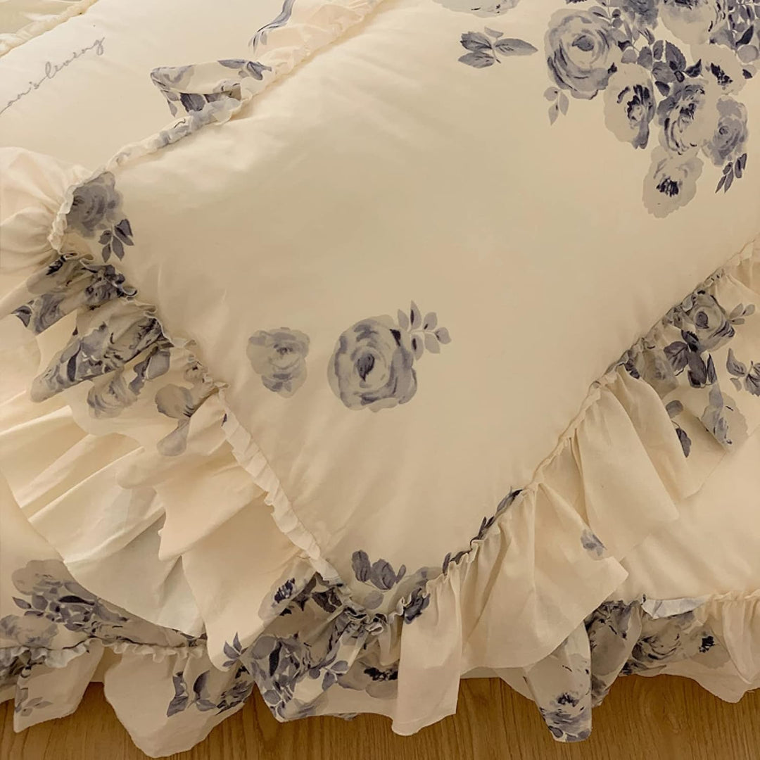 Flower Ink French Ruffles Bedding Set