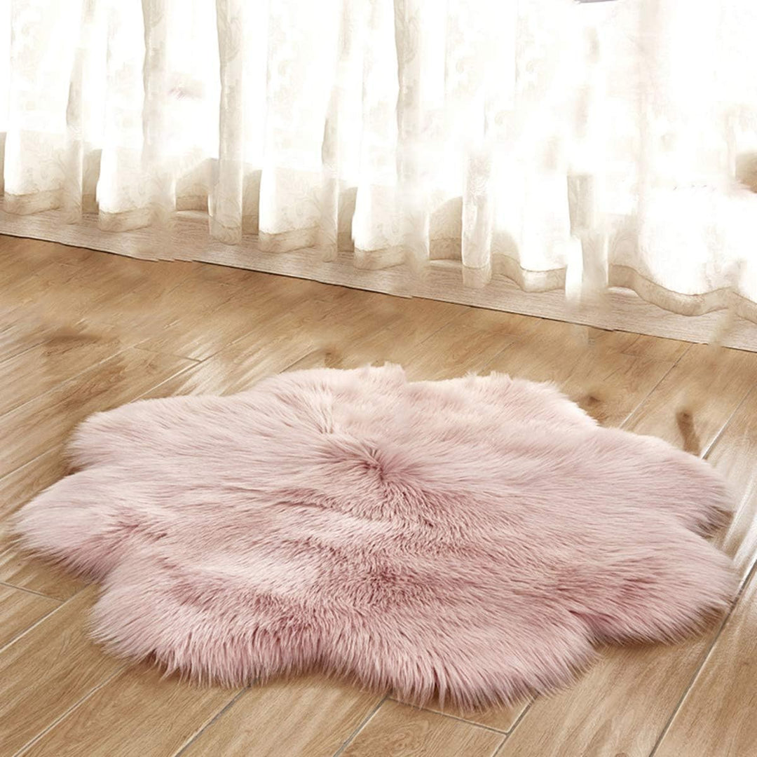 Floral Faux Fur Accent Rug (9 Color Options)