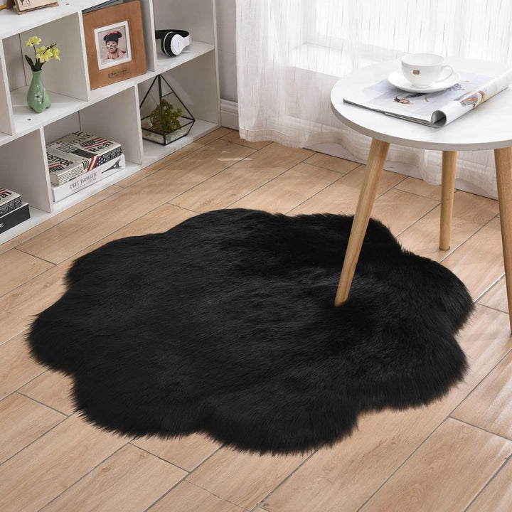 Floral Faux Fur Accent Rug (9 Color Options)