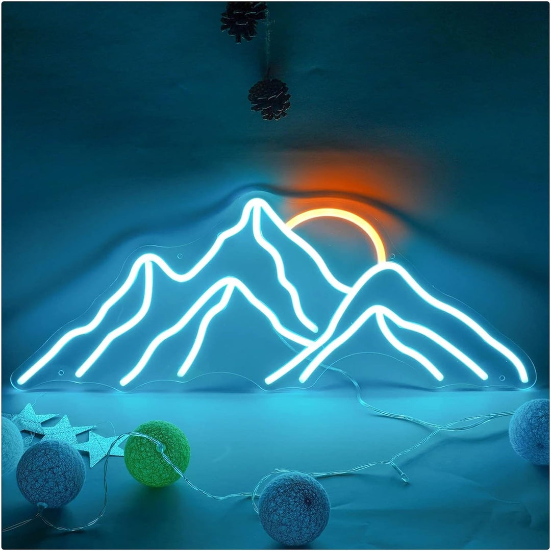 Mountain Sunset Neon Light