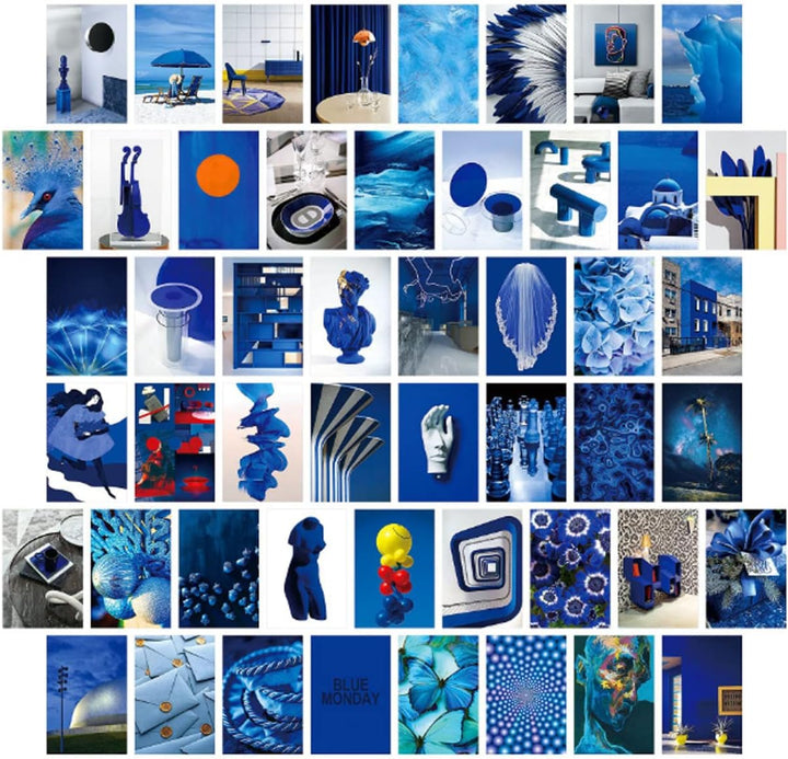 Artsy Deep Blue Wall Collage Kit - 70pcs