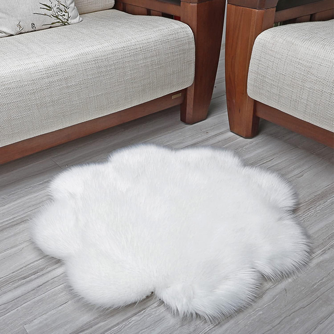 Floral Faux Fur Accent Rug (9 Color Options)