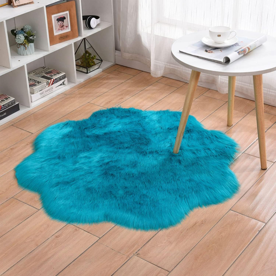 Floral Faux Fur Accent Rug (9 Color Options)