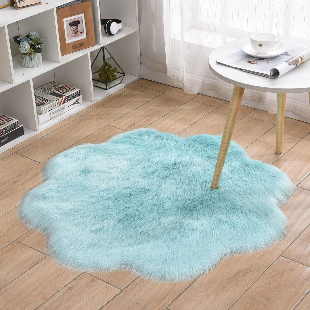 Floral Faux Fur Accent Rug (9 Color Options)