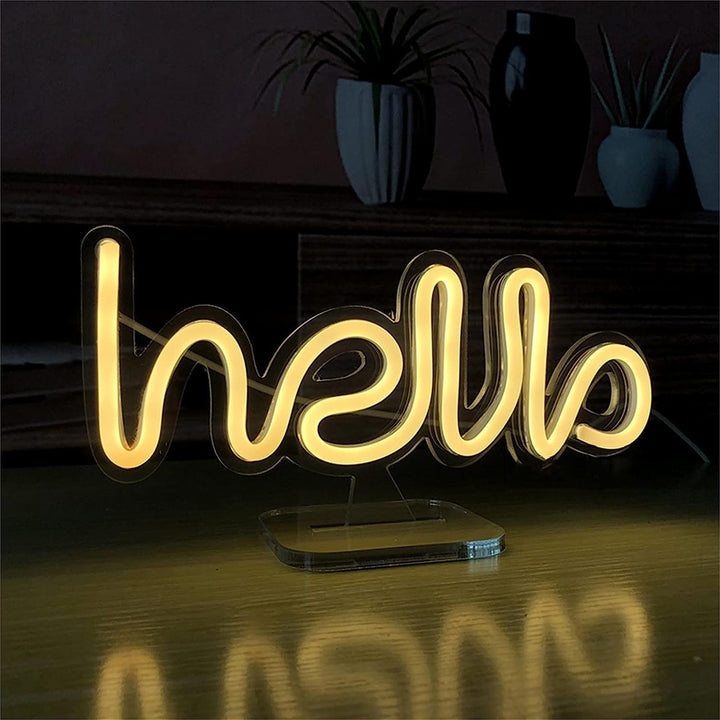 Hello Cursive Neon Light (2 Color Options)