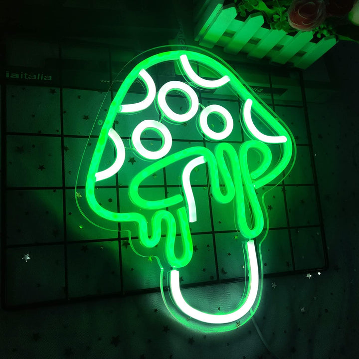 Melting Green Mushroom Neon Light