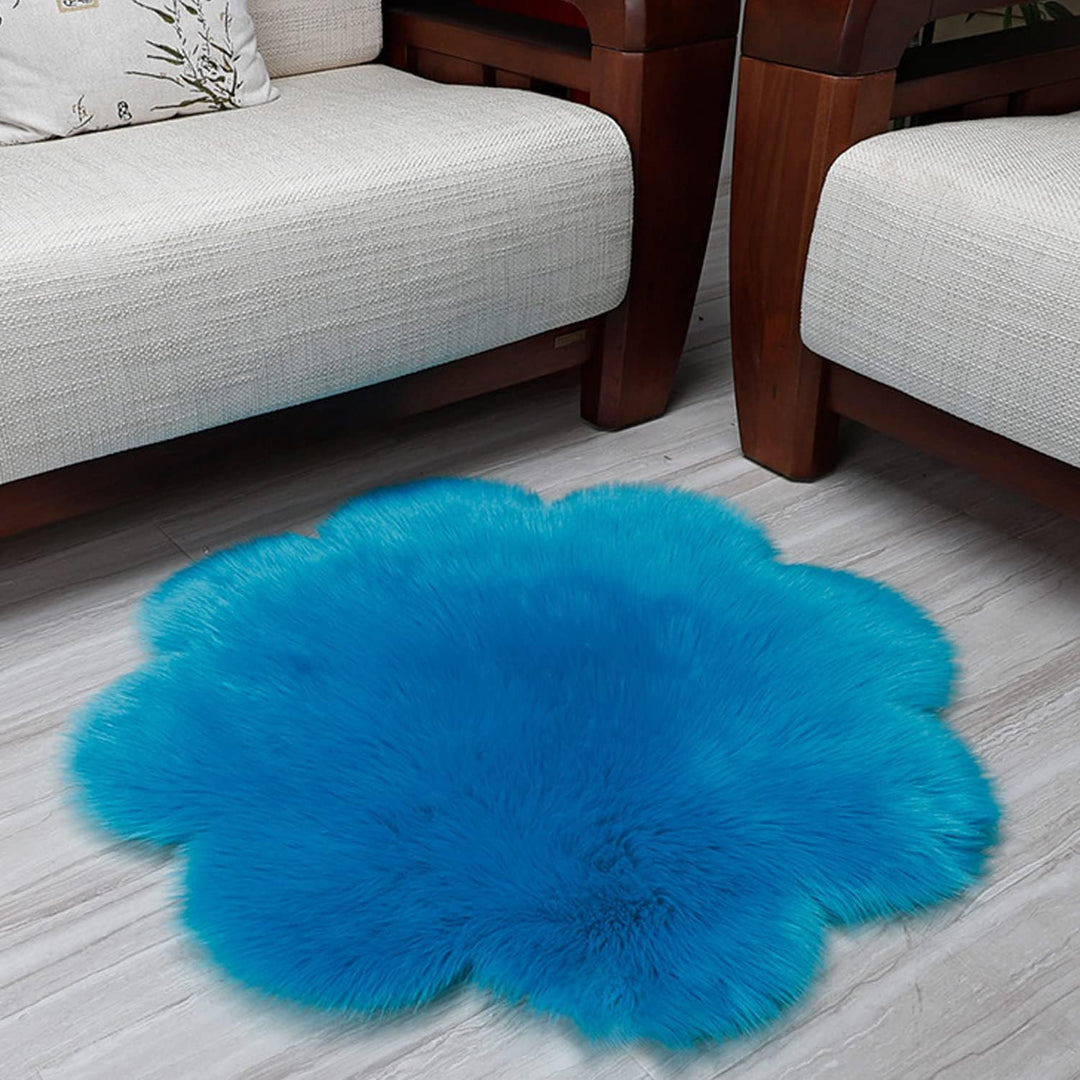 Floral Faux Fur Accent Rug (9 Color Options)