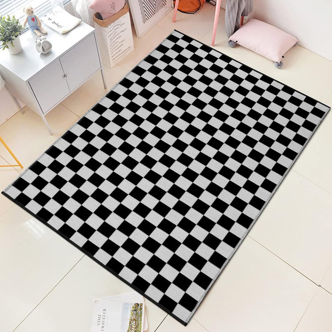 Checkerboard Area Rug (8 Color Options)