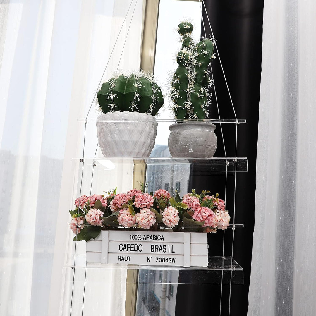 Transparent Flower Pot Hanging Shelf