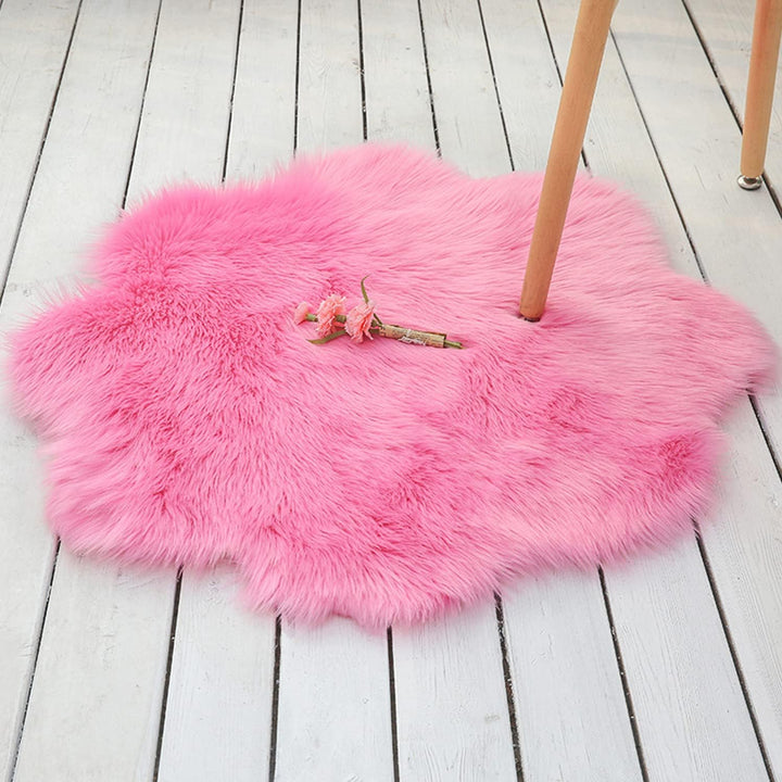 Floral Faux Fur Accent Rug (9 Color Options)