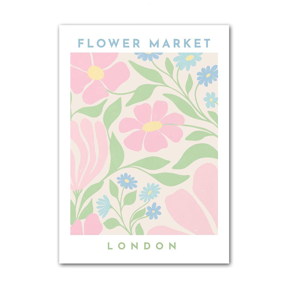 Pastel Flower Market Canvas Posters