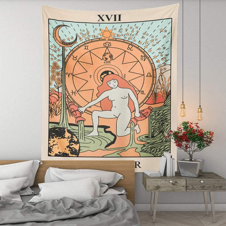 The Star Colorful Tarot Tapestry