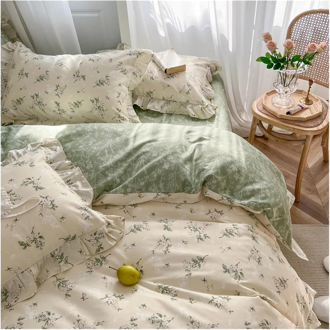 Green Garden Double-Layered Bedding Set