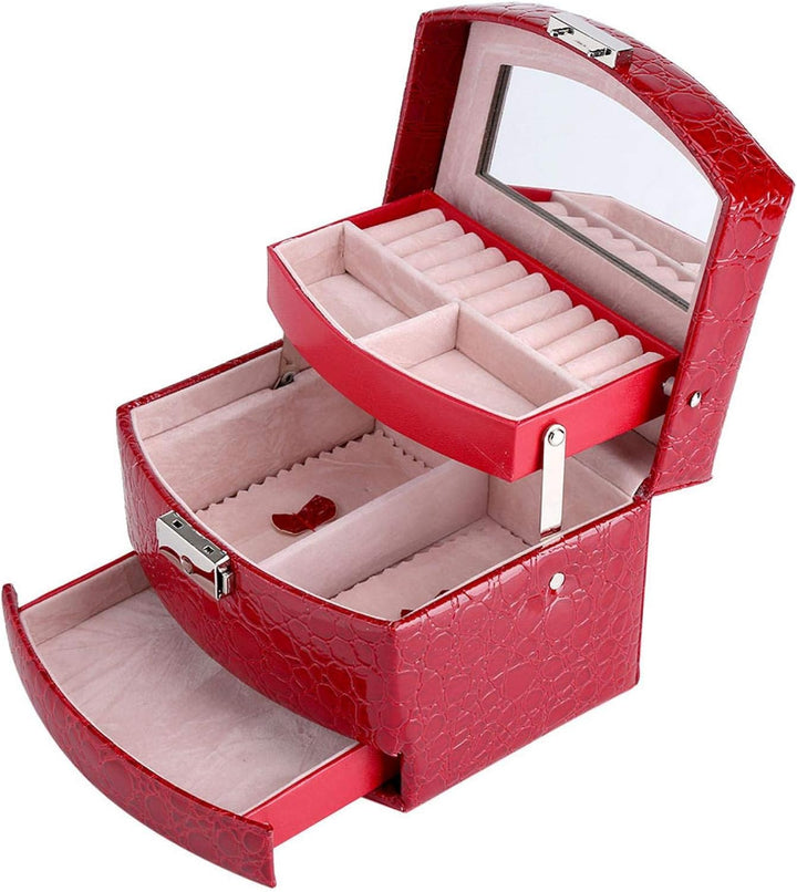 3-Layer Leather Jewelry Box