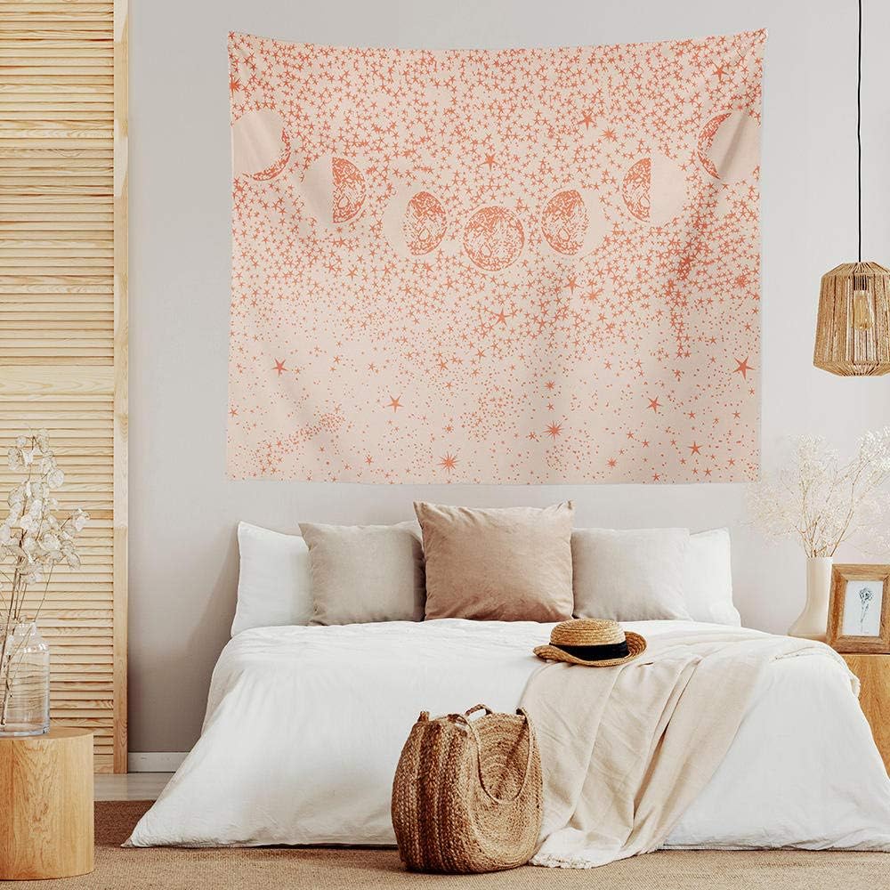 Pink Moon Phases Tapestry