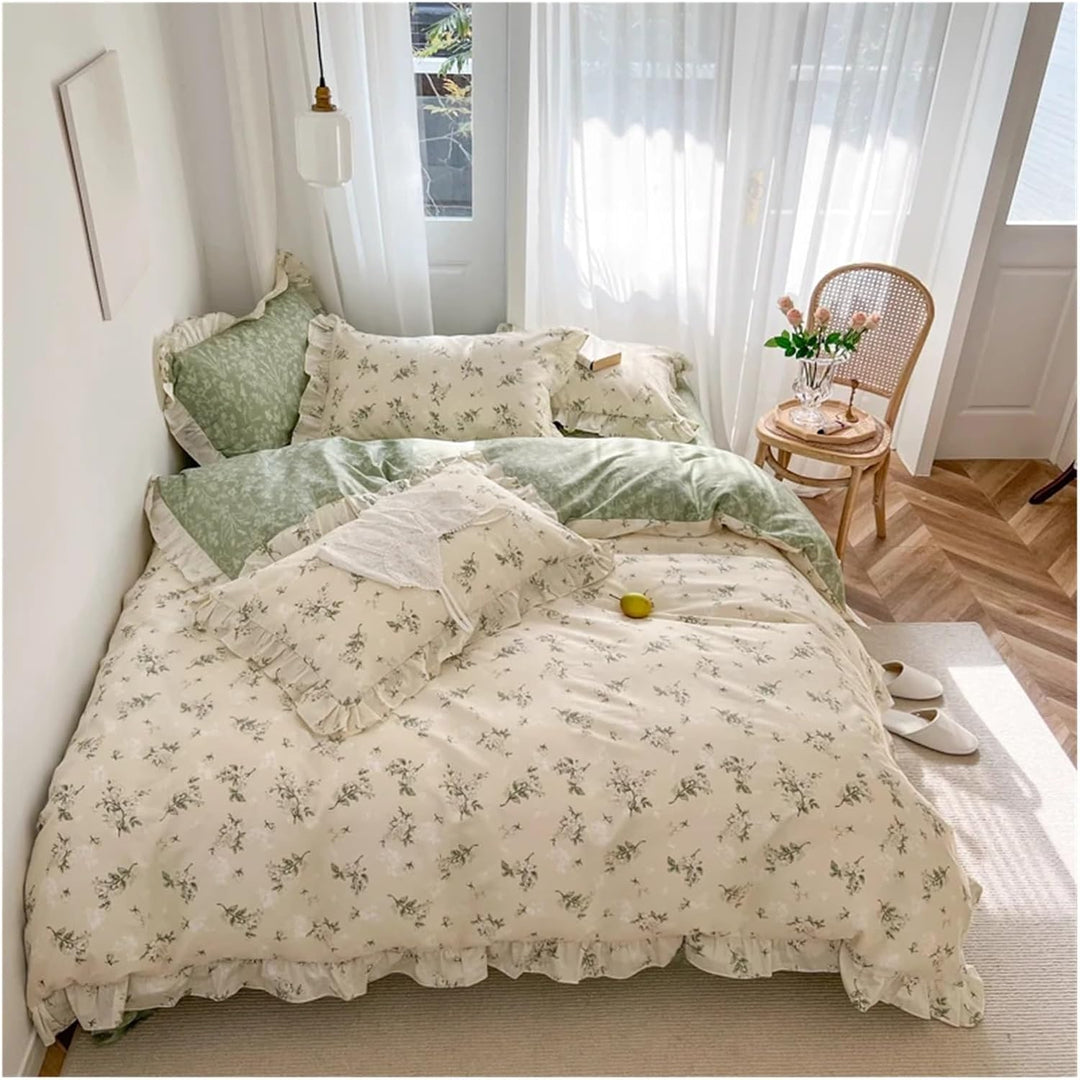 Green Garden Double-Layered Bedding Set