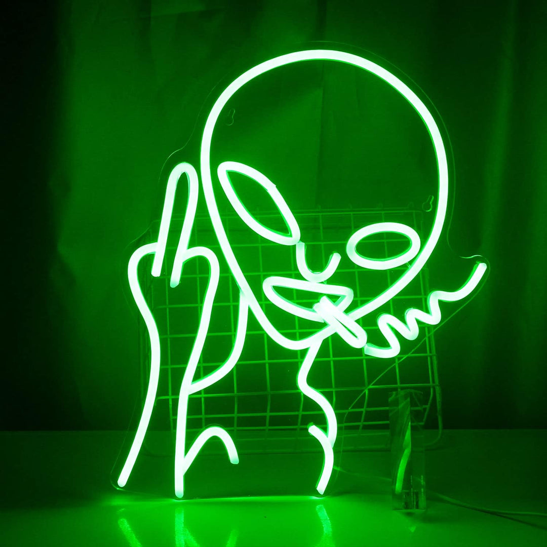 Smoking Alien Neon Light