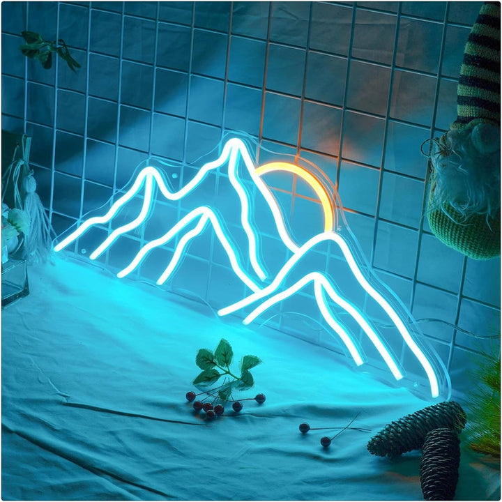 Mountain Sunset Neon Light