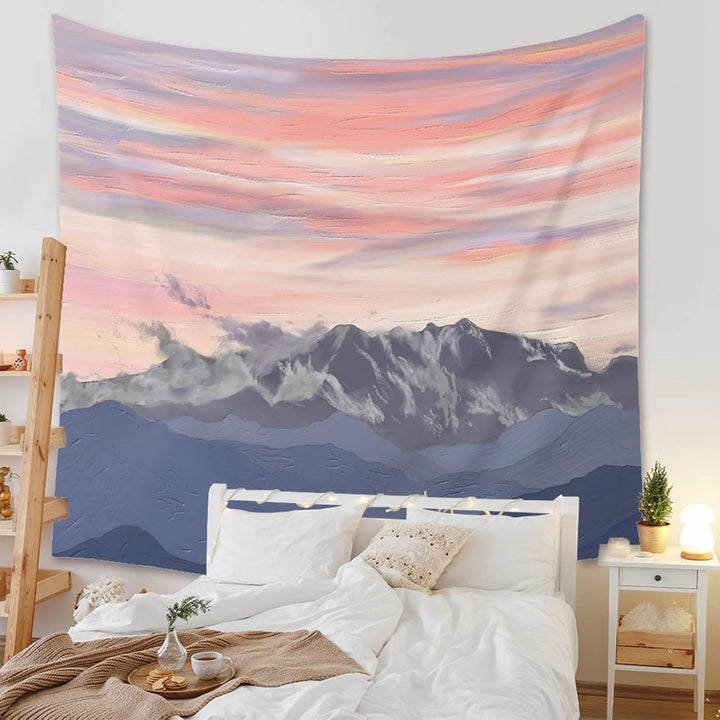 Pink Skies In The Alps Tapestry